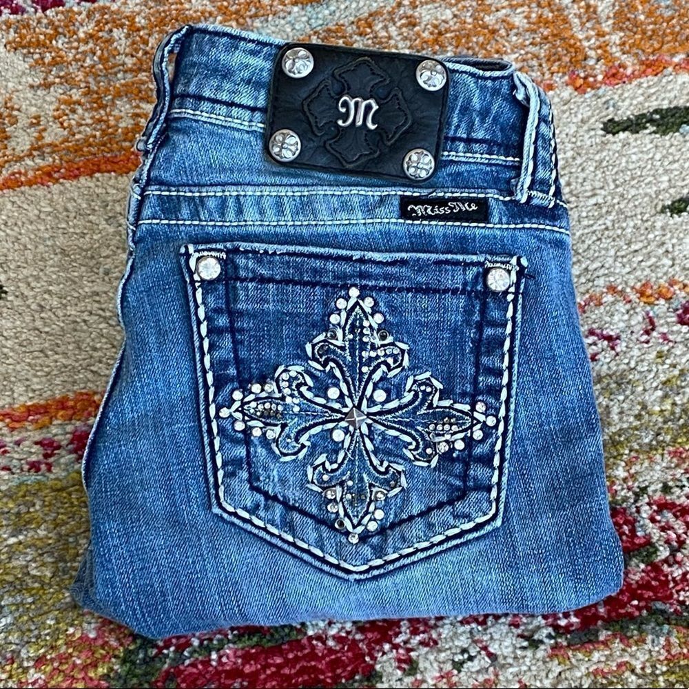 Miss Me Rhinestone Cross Skinny Jeans Women’s Size 28